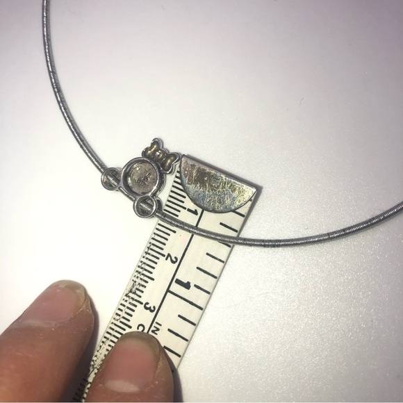 vtg Mickey 999 Silver Pendant w Sterling Snake Chain Choker 15” / 15mm - Picture 7 of 7